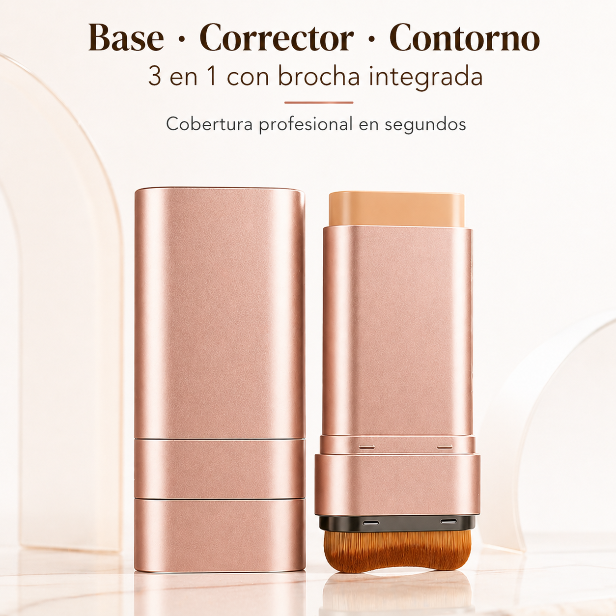Base en Barra 3 en 1 💎 Cubre, Corrige y Contornea en Segundos