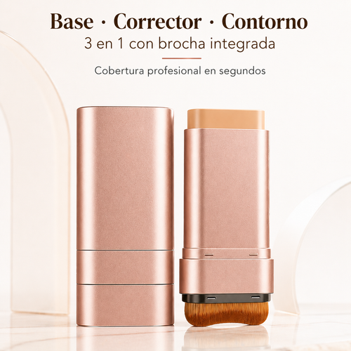 Base en Barra 3 en 1 💎 Cubre, Corrige y Contornea en Segundos
