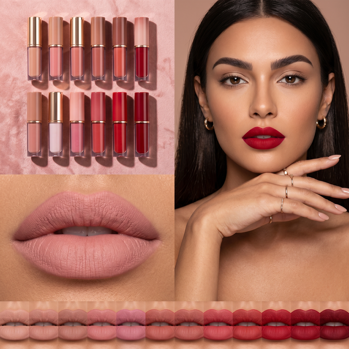 Velvet Lips 12™ — Set Completo de 12 Labiales Mate